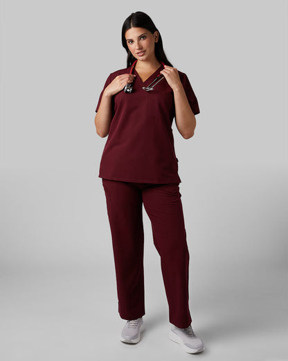WOMEN'S CHEST POCKET V-NECK SCRUB TOP