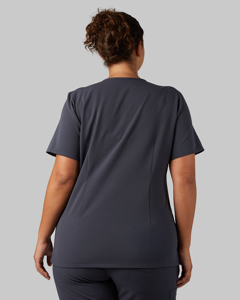 WOMEN'S CHEST POCKET V-NECK SCRUB TOP