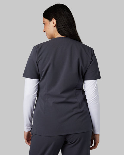 WOMEN'S CHEST POCKET V-NECK SCRUB TOP