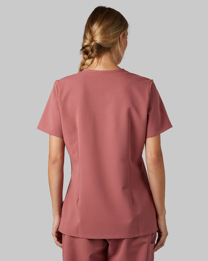 WOMEN'S CHEST POCKET V-NECK SCRUB TOP
