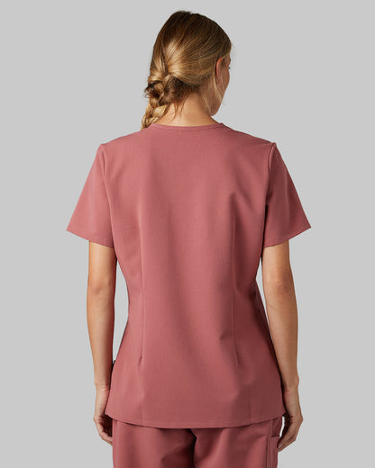 WOMEN'S CHEST POCKET V-NECK SCRUB TOP