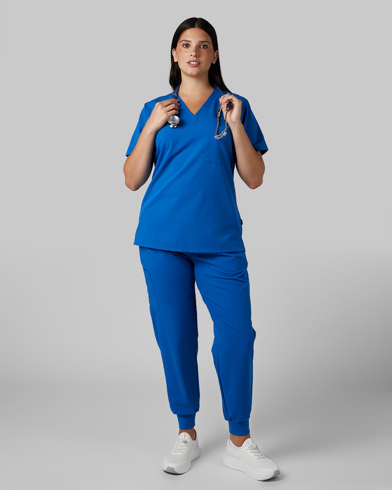 WOMEN'S CHEST POCKET V-NECK SCRUB TOP