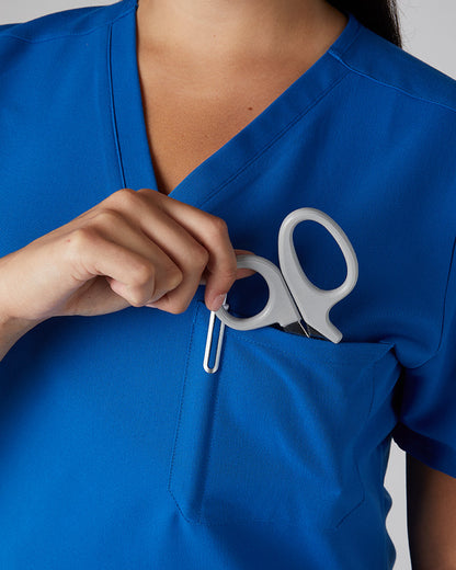 WOMEN'S CHEST POCKET V-NECK SCRUB TOP