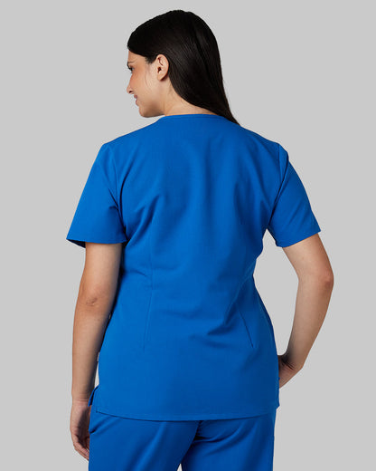 WOMEN'S CHEST POCKET V-NECK SCRUB TOP