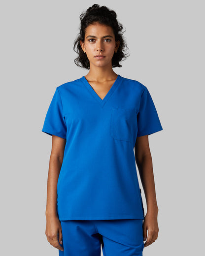 WOMEN'S CHEST POCKET V-NECK SCRUB TOP