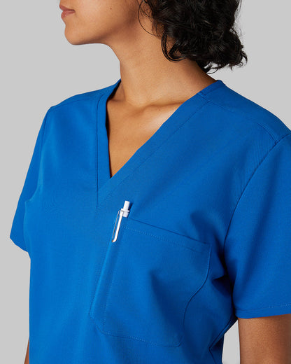 WOMEN'S CHEST POCKET V-NECK SCRUB TOP