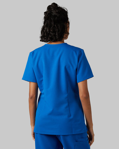 WOMEN'S CHEST POCKET V-NECK SCRUB TOP