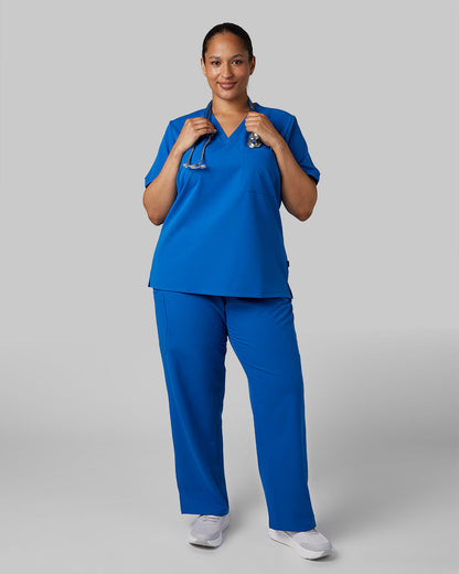 WOMEN'S CHEST POCKET V-NECK SCRUB TOP