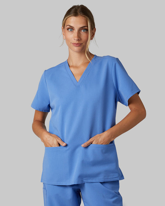 WOMEN'S 2-POCKET V-NECK SCRUB TOP
