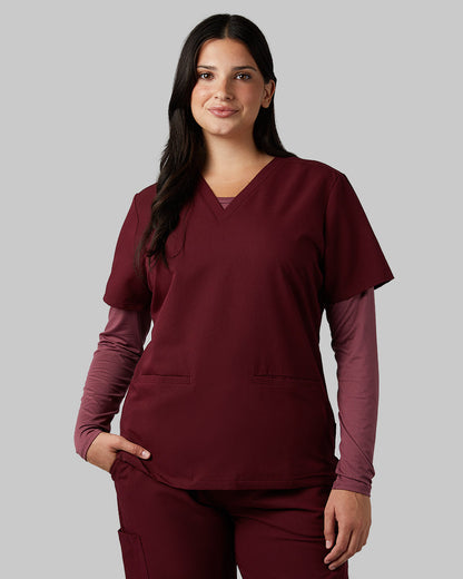 WOMEN'S 2-POCKET V-NECK SCRUB TOP