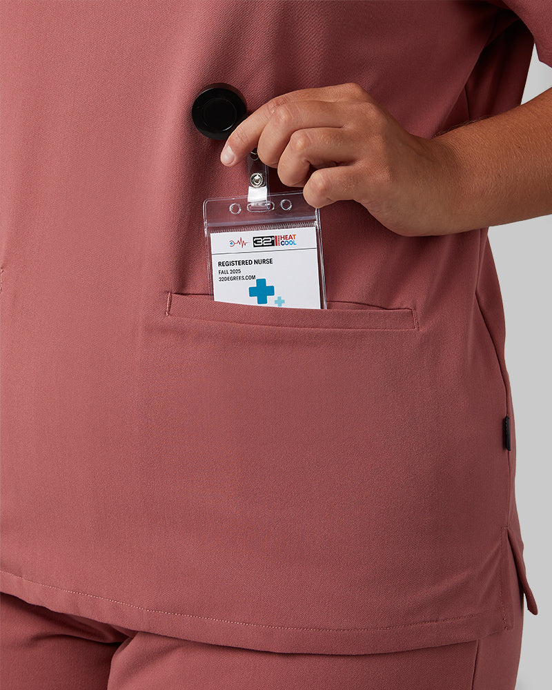 WOMEN'S 2-POCKET V-NECK SCRUB TOP