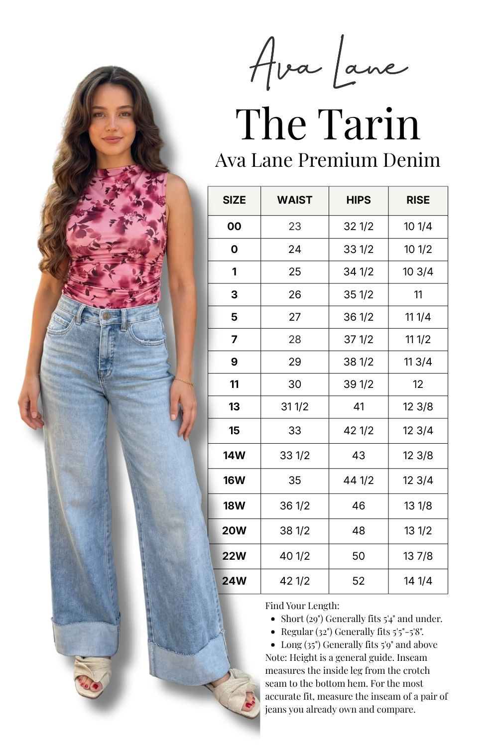 The Tarin High-Rise Tummy Control Cuffed Wide Leg Jeans - Three Inseams