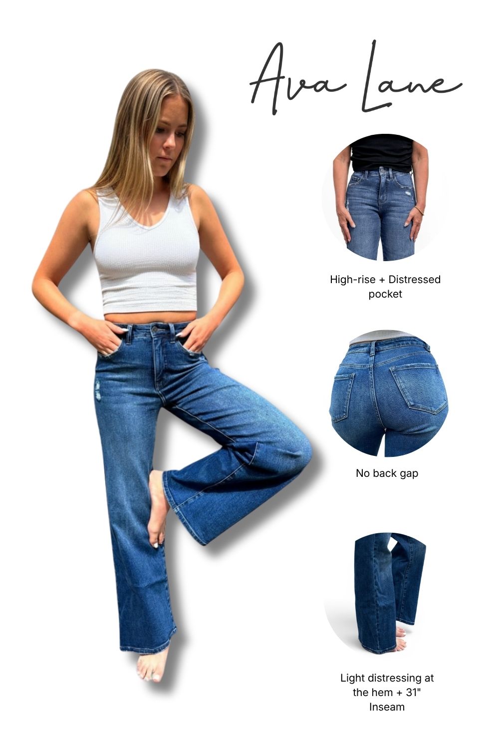The Brenda High-Rise Tummy Control Wide Leg Jeans