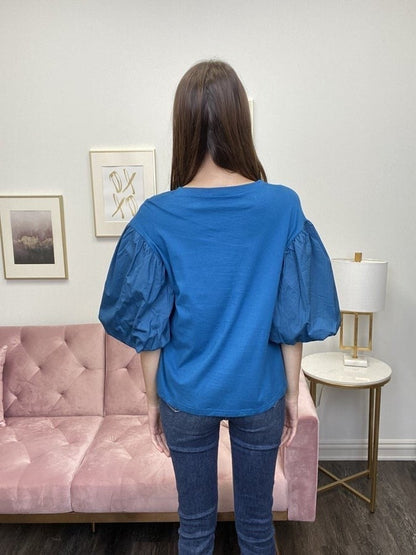 Can't Let You Go Women's Modern 3/4 Puff Sleeve Top