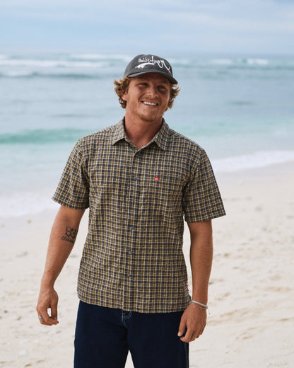 Young Guns Button-Up Short Sleeve Shirt - Major Brown