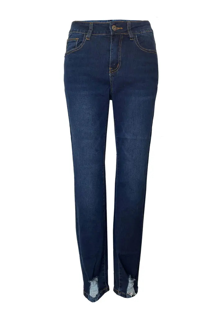 Ethyl The Basic Denim Jean With Bottom Distress -