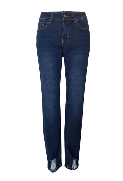 Ethyl The Basic Denim Jean With Bottom Distress -