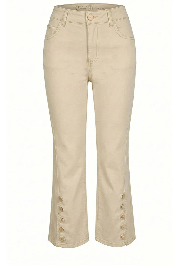 Ethyl Capri Button Crop - Ashley