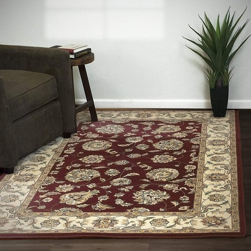 Dynamic Area Rugs 7.10 x 11.2 Ancient Garden Area Rugs 57365-1464 Red 100% Poly Belgium 14 Sizes