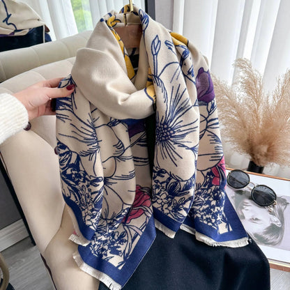 Blue / Yellow Floral Fields Reversible Wrap
