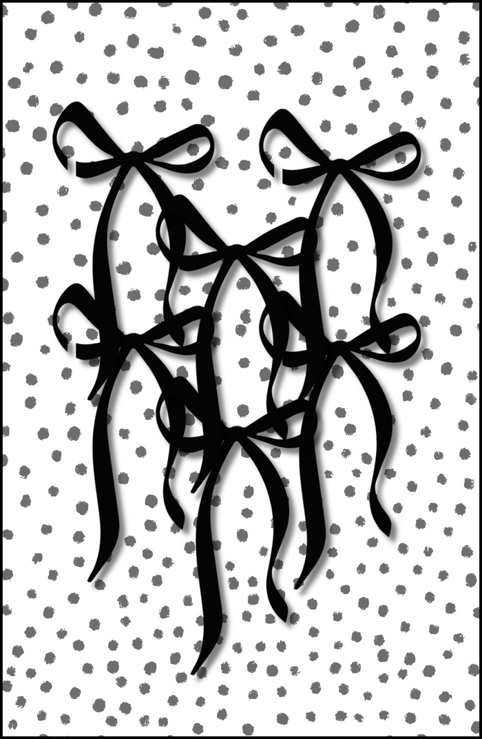 Black Bow Drink Charms Set of 6