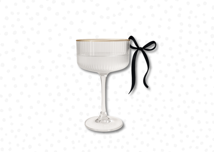 Black Bow Drink Charms Set of 6