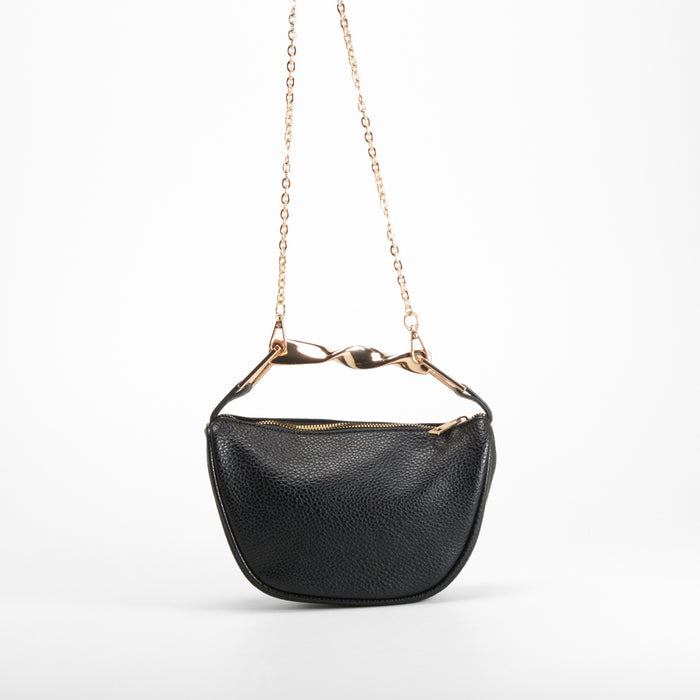 Bolso bandolera asa dorada negro Piccola Piu