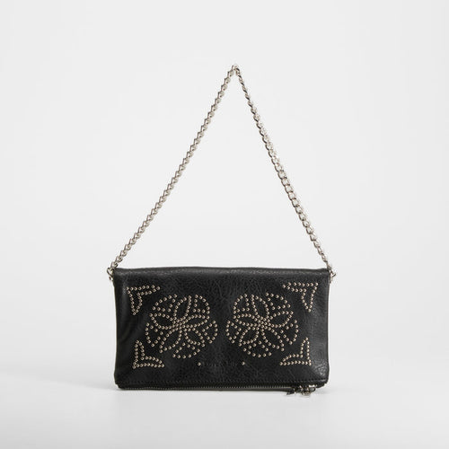 Bolso bandolera diseño metálico negro PICCOLA PIU