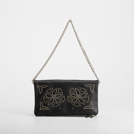 Bolso bandolera diseño metálico negro PICCOLA PIU
