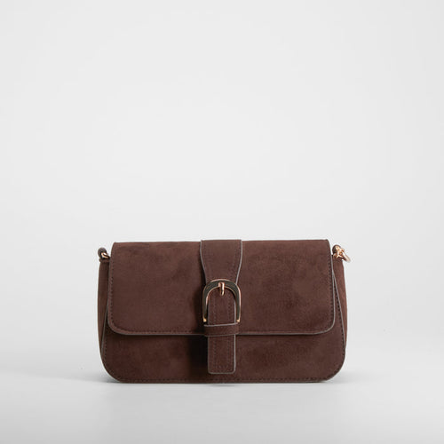 Bolso bandolera hebilla dorada marrón PICCOLA PIU