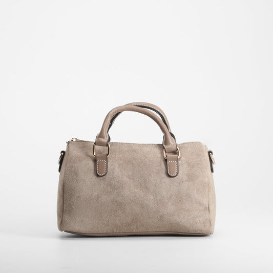 Bolso bombé efecto cuero marrón Piccola Piu