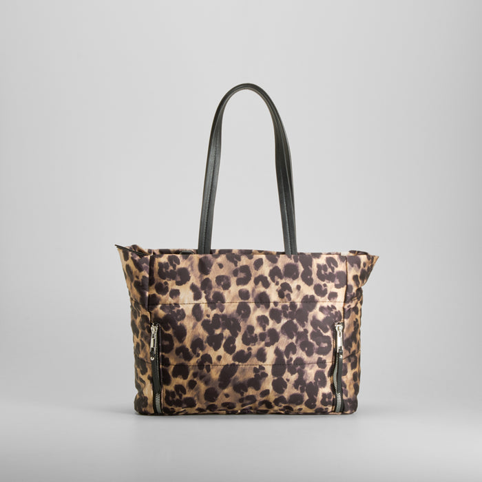 Bolso estampado leopardo asas multicolor NYC