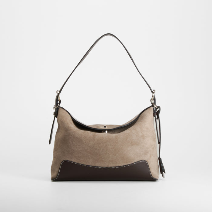 Bolso hombro efecto ante beige PICCOLA PIU