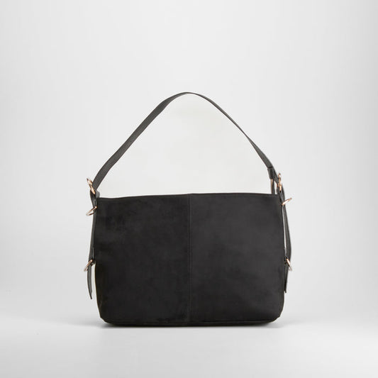 Bolso hombro efecto ante negro PICCOLA PIU