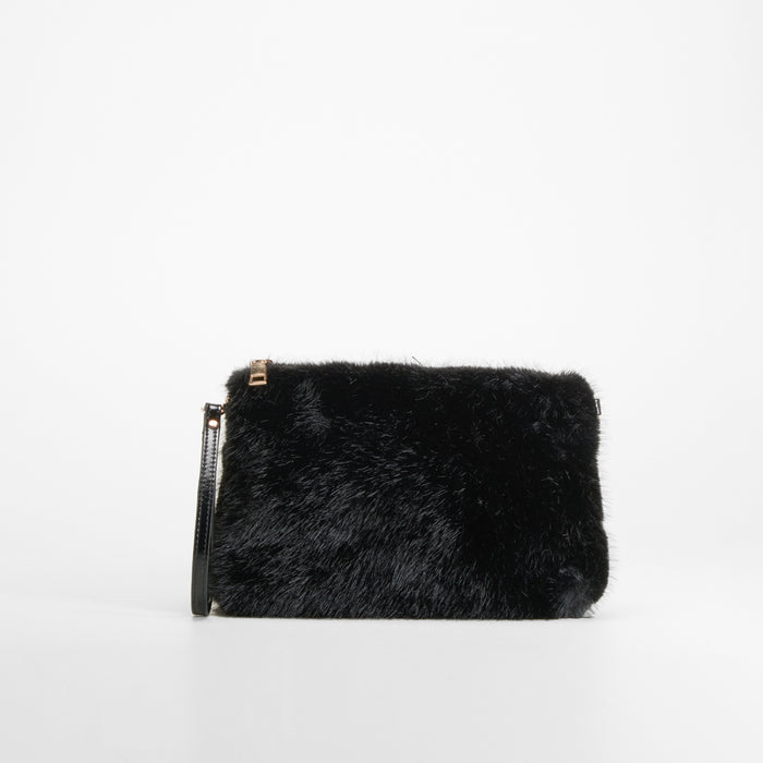 Bolso pelo cadena negro Piccola Piu