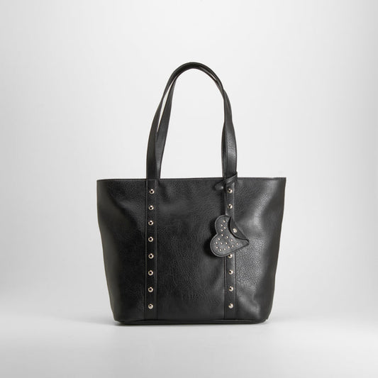 Bolso shopper asa larga colgante negro PICCOLA PIU