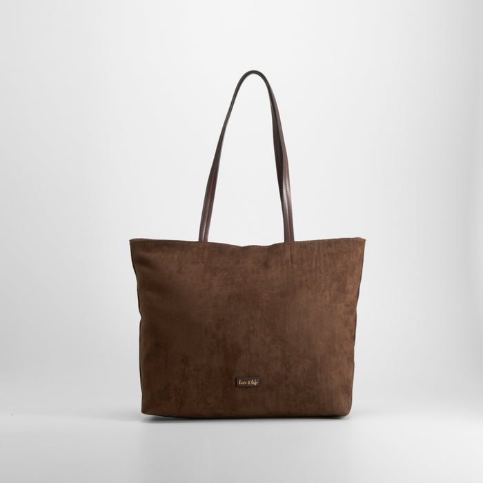 Bolso shopper marron asa larga PICCOLA PIU