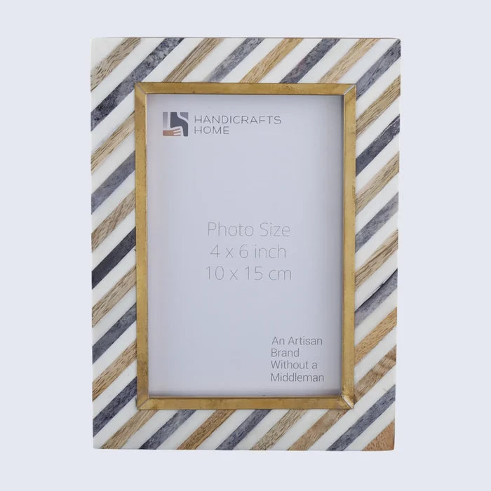 Handmade Bone Brass Inlay Picture Photo Frame 4x6 5x7 Tabletop Wall