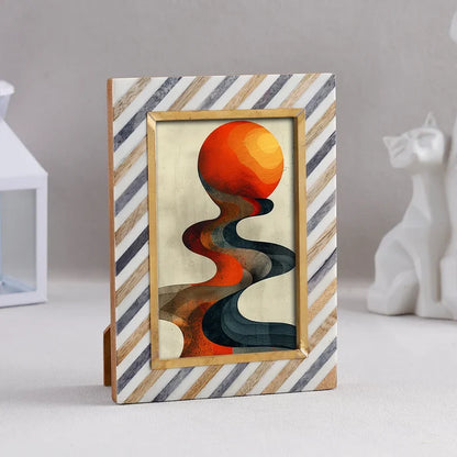 Bone Brass Inlay Picture Photo Frame 4x6 5x7 Tabletop Wall