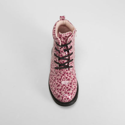 Bota militar estampada flores rosa OH GIRL!