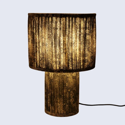 Brown Pleated Fabric Table Lamp in 15" - Cotton Lampshades