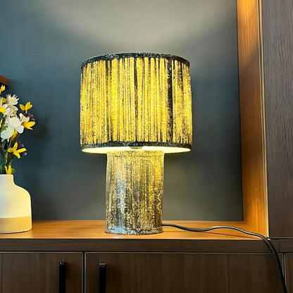 Brown Pleated Fabric Table Lamp in 15" - Cotton Lampshades