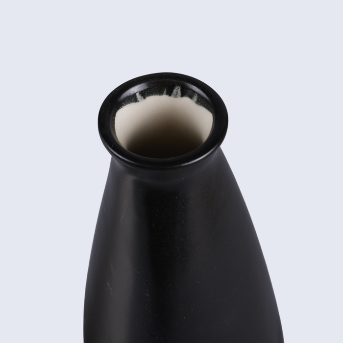 Ceramic Vase Taper Decorative Flower Vases Black & White Set Of 2