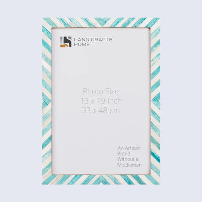 Handmade Chevron Collection, Bone Inlay, Green, 23 Sizes
