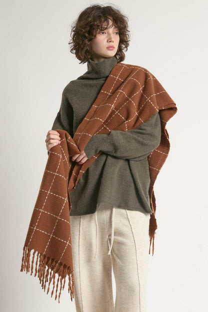 Cozy Grid Blanket Scarf Cozy Grid Blanket Scarf Scarves