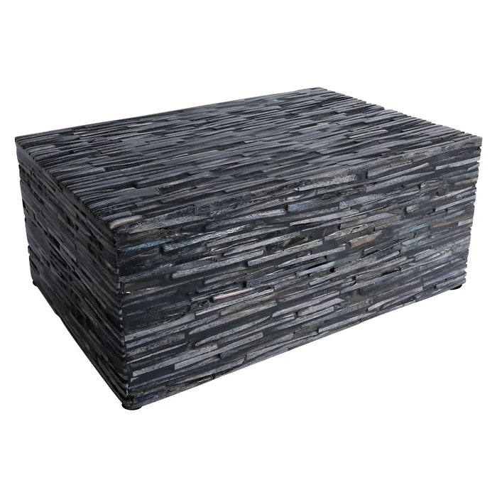 Handmade Koyala Kachcha Bone Inlay Box - Black & Grey - 2 Sizes, for jewelry and keepsake storage