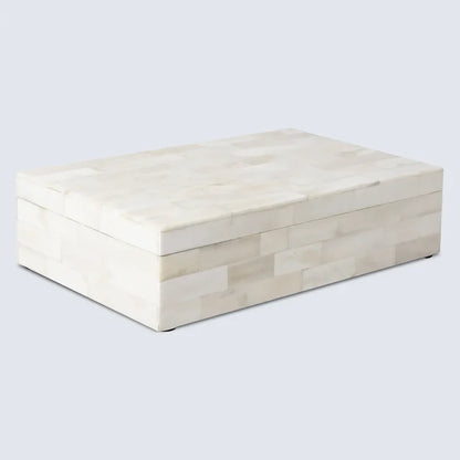 Handmade Decorative Box White Bone Inlay Collection White 8 Sizes, for jewelry and keepsake storage