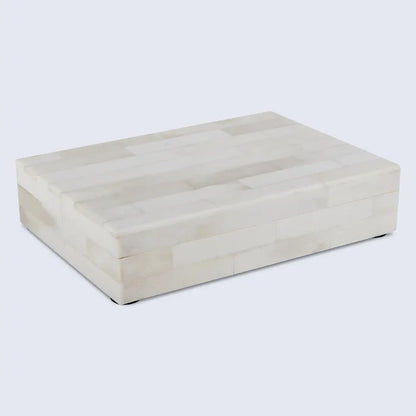 Handmade Decorative Box White Bone Inlay Collection White 8 Sizes, for jewelry and keepsake storage