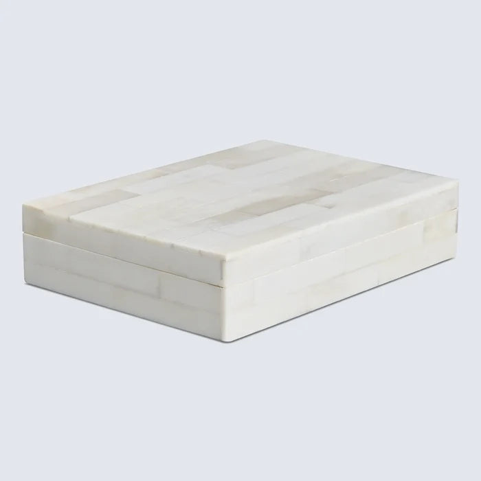 Handmade Decorative Box White Bone Inlay Collection White 8 Sizes, for jewelry and keepsake storage