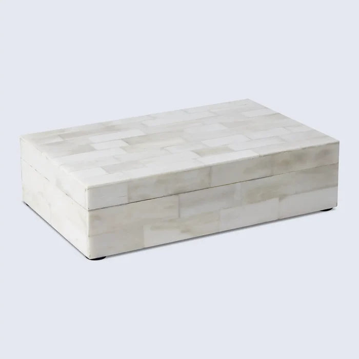 Handmade Decorative Box White Bone Inlay Collection White 8 Sizes, for jewelry and keepsake storage